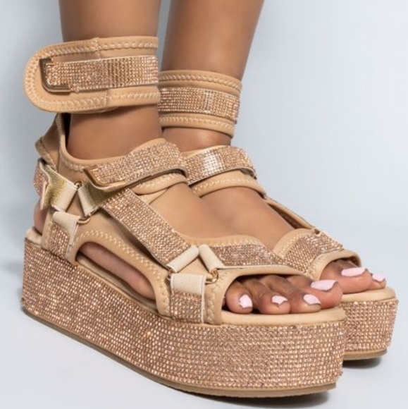 AZALEA WANG MADE FOR WALKIN FLATFORM SANDAL IN NUDE - Picture 4 of 13